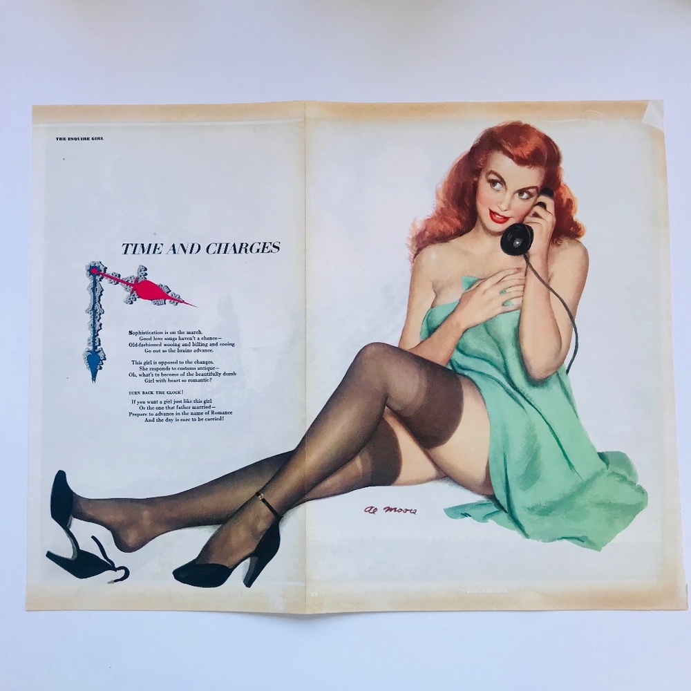 Vintage Esquire Magazine Clipping: Al Moore Pinup/Fred Ludekens Hindenburg